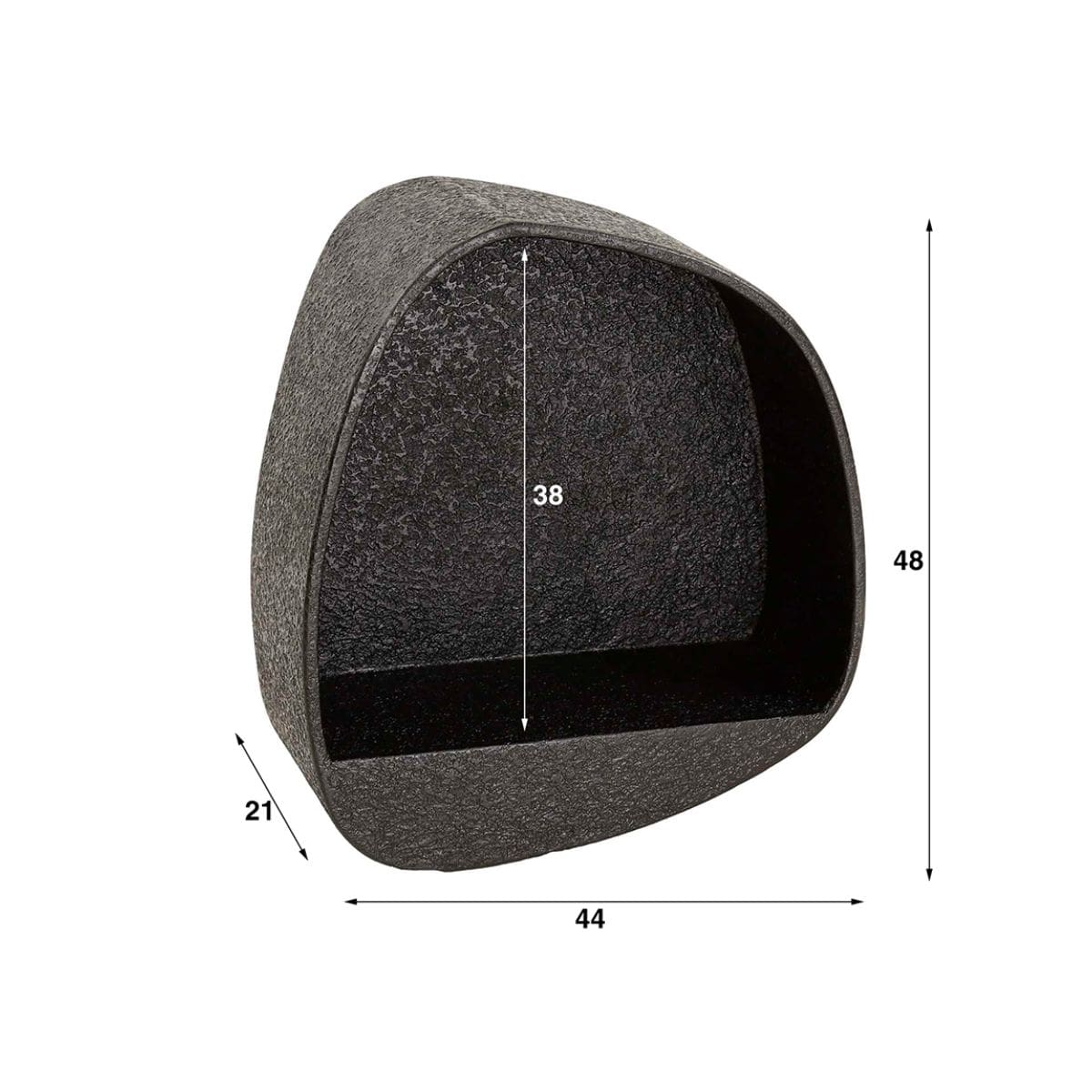 Wandregal aus flüssigem Metall Grau 44 x 21 x 48 cm – Modernes Regal zum Kombinieren für jeden Raum 2