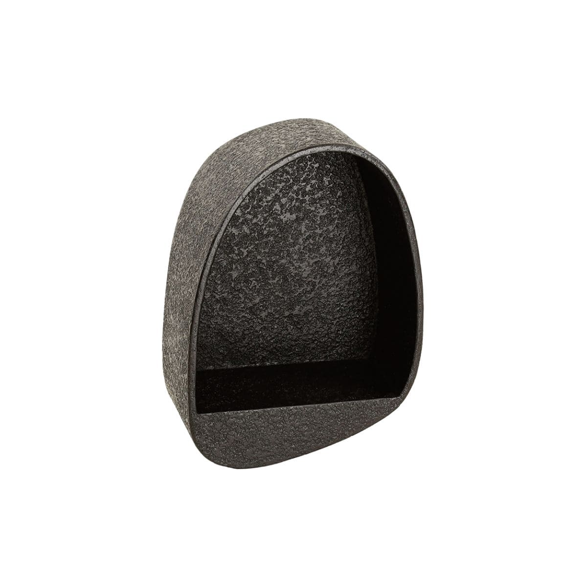 Wandregal Oval 34 x 21 x 46 cm aus Flüssigmetall in Grau – Modernes Design für Stauraum und Dekoration 4