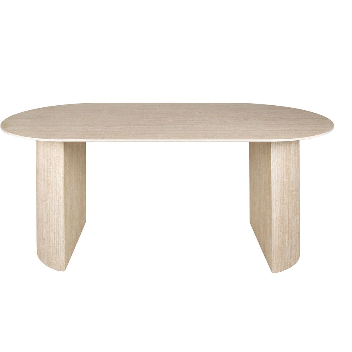 Ausziehbarer Esstisch 180 cm aus Keramik – Travertin-Optik, für 6 Personen, modernes Design, abgerundete Kanten 6