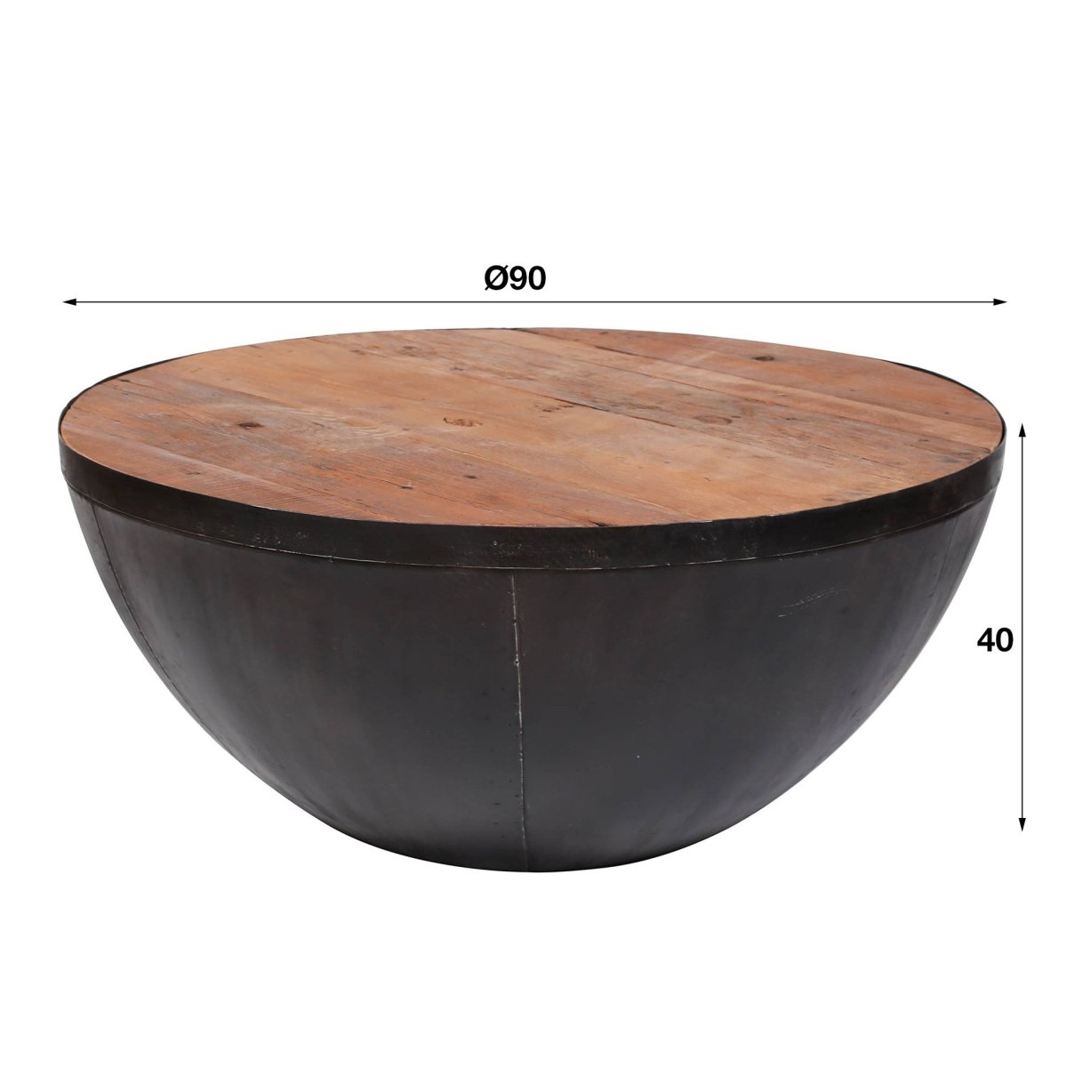 Couchtisch 120 x 60 cm aus Hartholz und Metall – Robuster Wohnzimmertisch für Snacks und Getränke 3