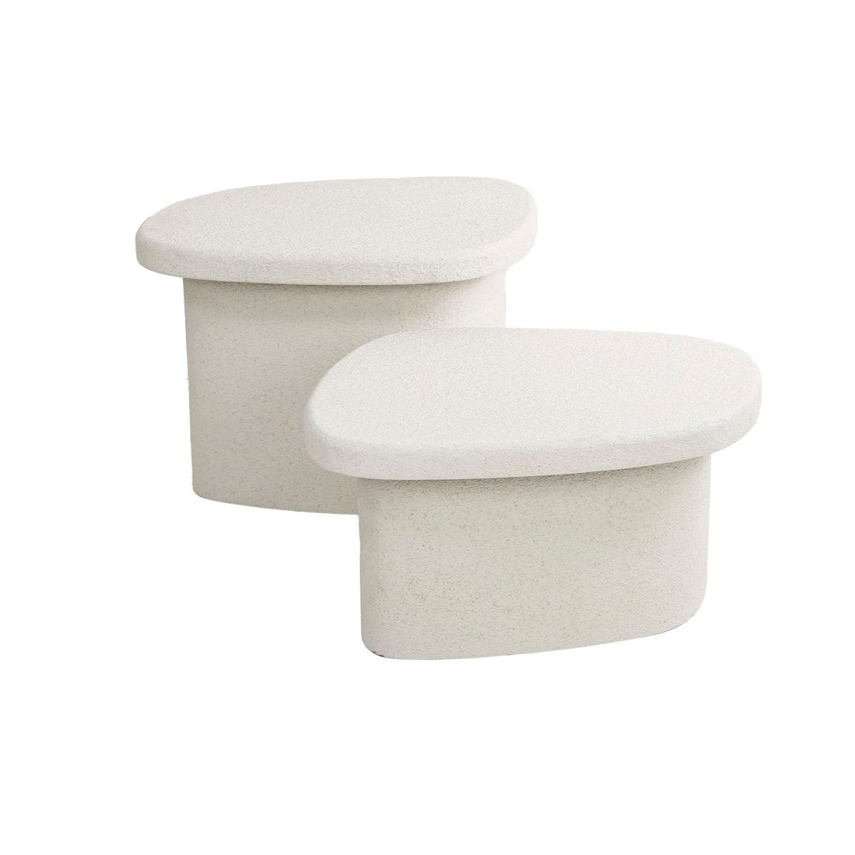 Couchtisch Set 2er aus Marmorverbundstoff – 57 x 44 x 40 cm, Flexibles Design für modernes Wohnen 3