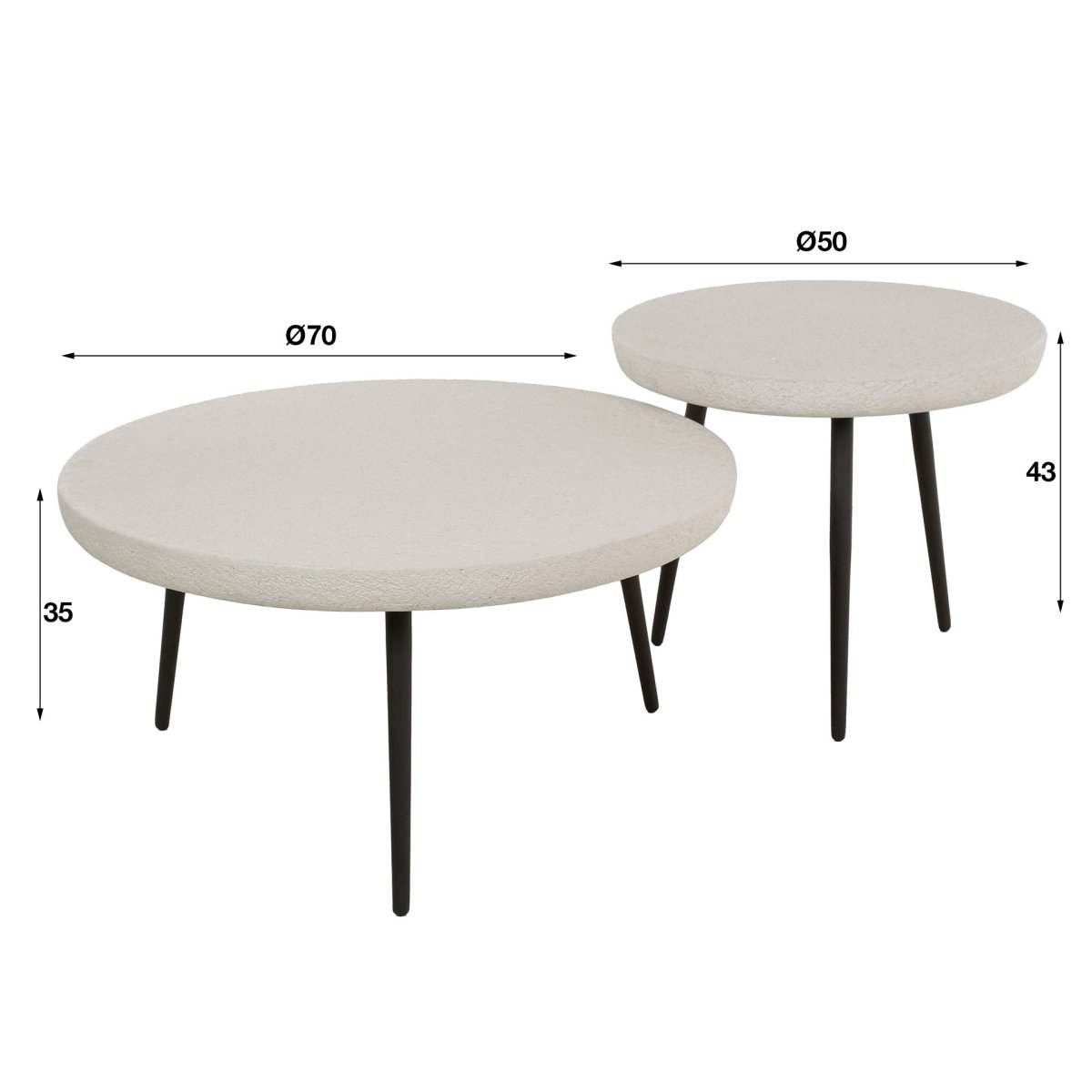 Couchtisch Set 2er aus Weißem Marmorverbund mit Stabilen Metallrahmen – Modernes Design für Wohnzimmer 3