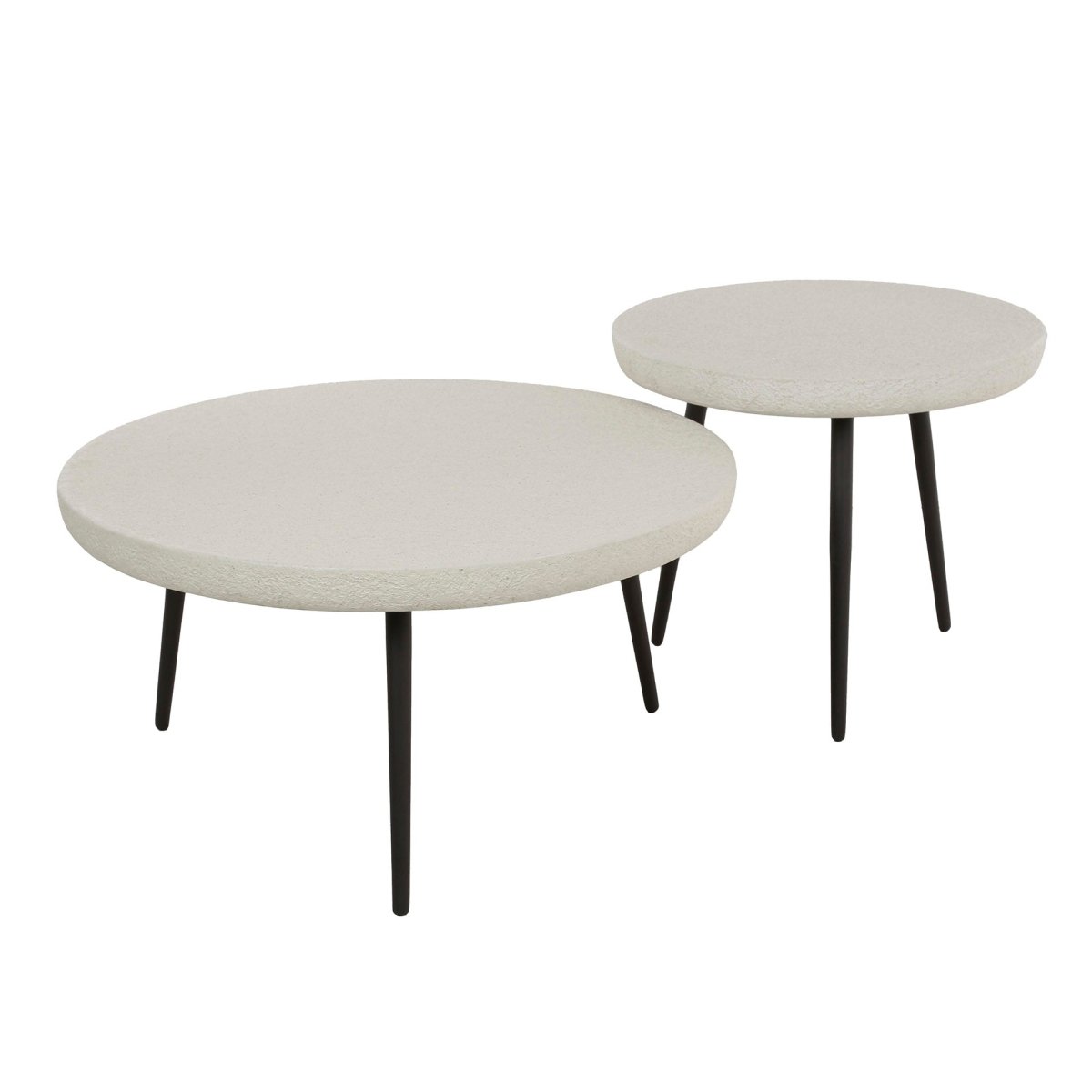 Couchtisch Set 2er aus Weißem Marmorverbund mit Stabilen Metallrahmen – Modernes Design für Wohnzimmer 4