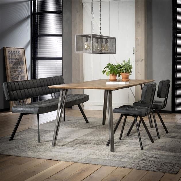 Esszimmersofa Madrid aus PU-Kunstleder – Industrie-Design, pflegeleicht, 3-Sitzer für gemütliche Esszimmergestaltung 0