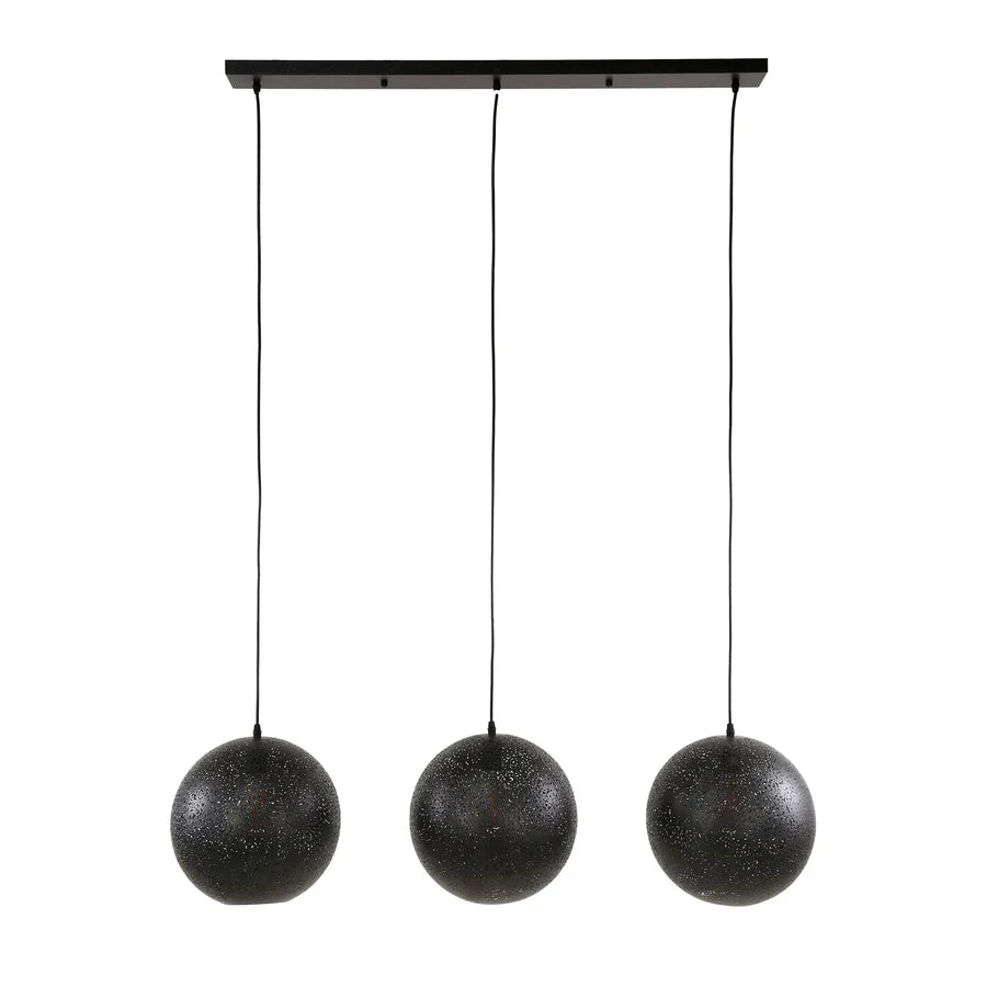Hängelampe 3-flammig Höhenverstellbar bis 150 cm aus Metall in Artic Black – Moderne Pendelleuchte für Wohnräume 3