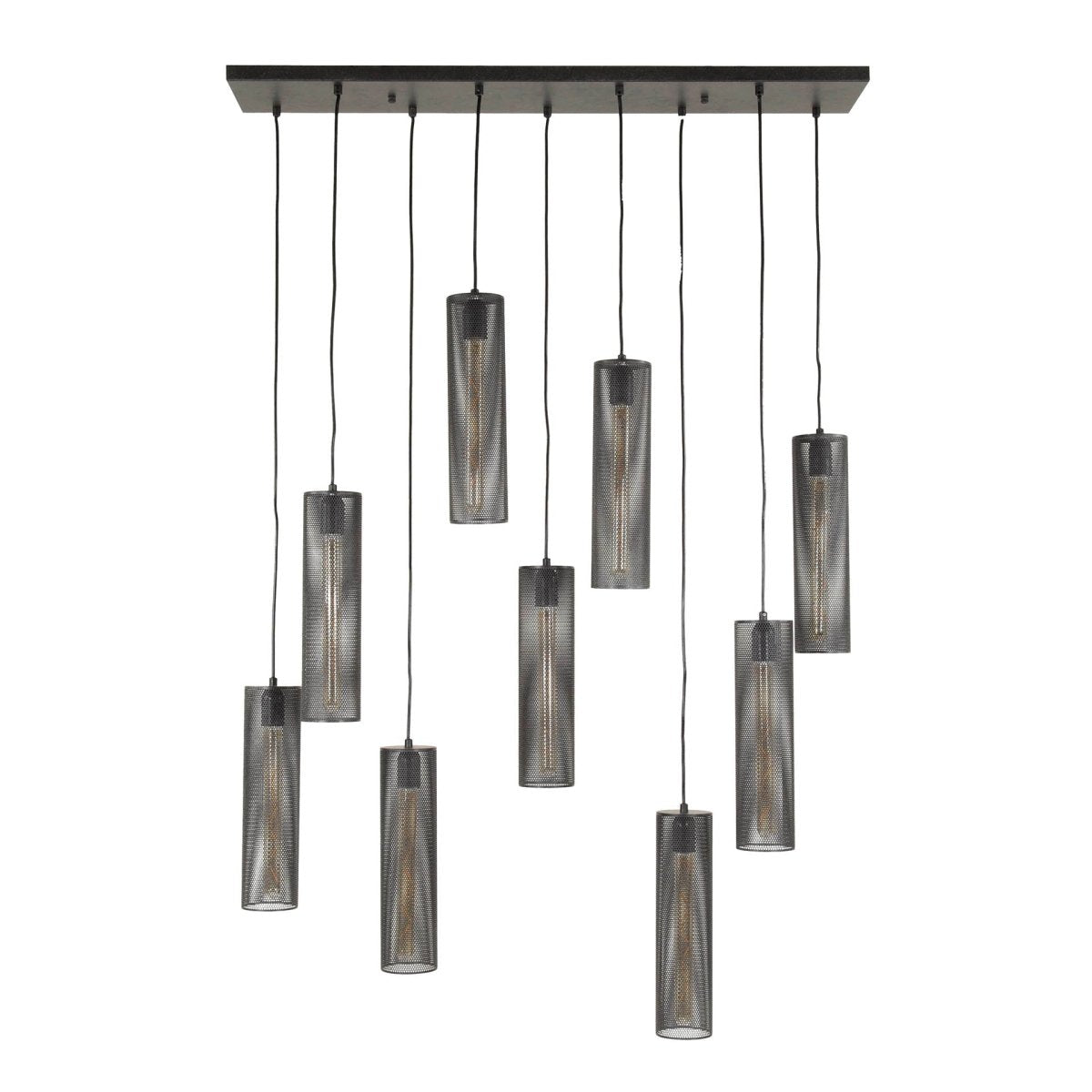 Hängelampe Schwarz 9L aus Metall mit verstellbarem Schirm – IP20, Höhe bis 150 cm, für E27 LED-Leuchtmittel 3