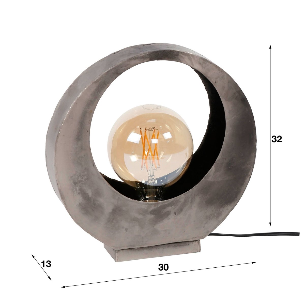 Industrielle Tischlampe MIA aus Metall mit Rundschirm – Offene Lichtquelle für Wohnzimmer, Schlafzimmer und Küche, ideale LED-Tischleuchte 3