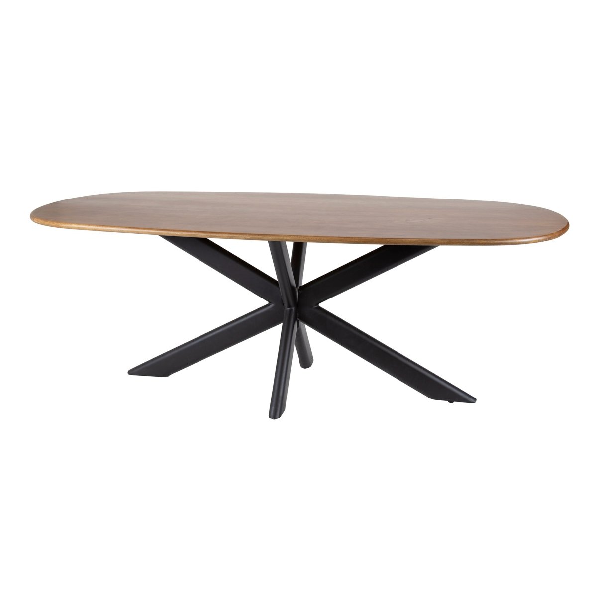 Moderner Ovaler Esstisch 180/215 cm aus Massivem Mangoholz – Stabil mit Spinnengestell für Esszimmer 7