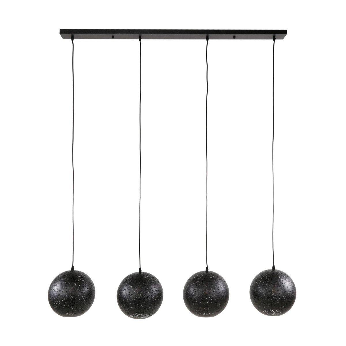 Pendelleuchte Schwarz 4-flammig Ø25 cm Höhenverstellbar bis 150 cm – Moderne Hängelampe aus Metall für stilvolle Beleuchtung 4