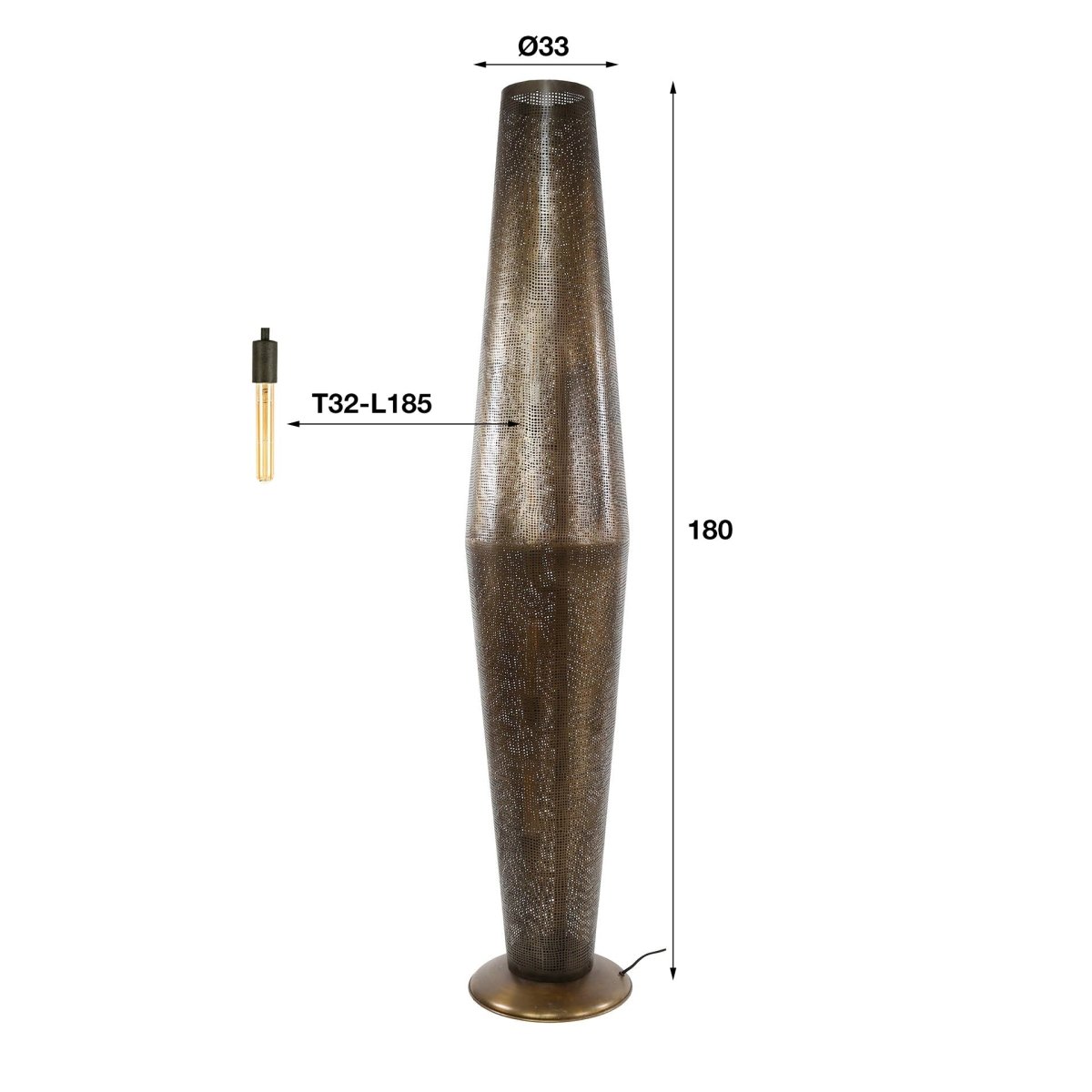 Runde Stehleuchte 180 cm aus Metall in Bronze – Futuristisches Design mit 5 Lichtquellen für stilvolle Beleuchtung 3