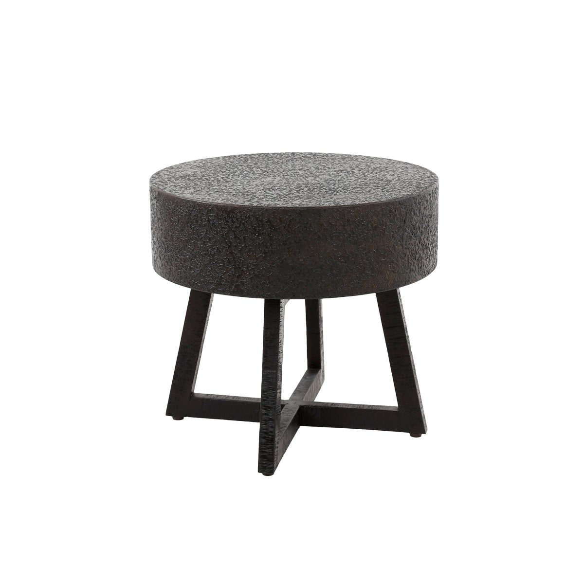 Runder Couchtisch Ø50 cm aus schwarzem Akazienholz – Vielseitig für modernes Wohnzimmer 4