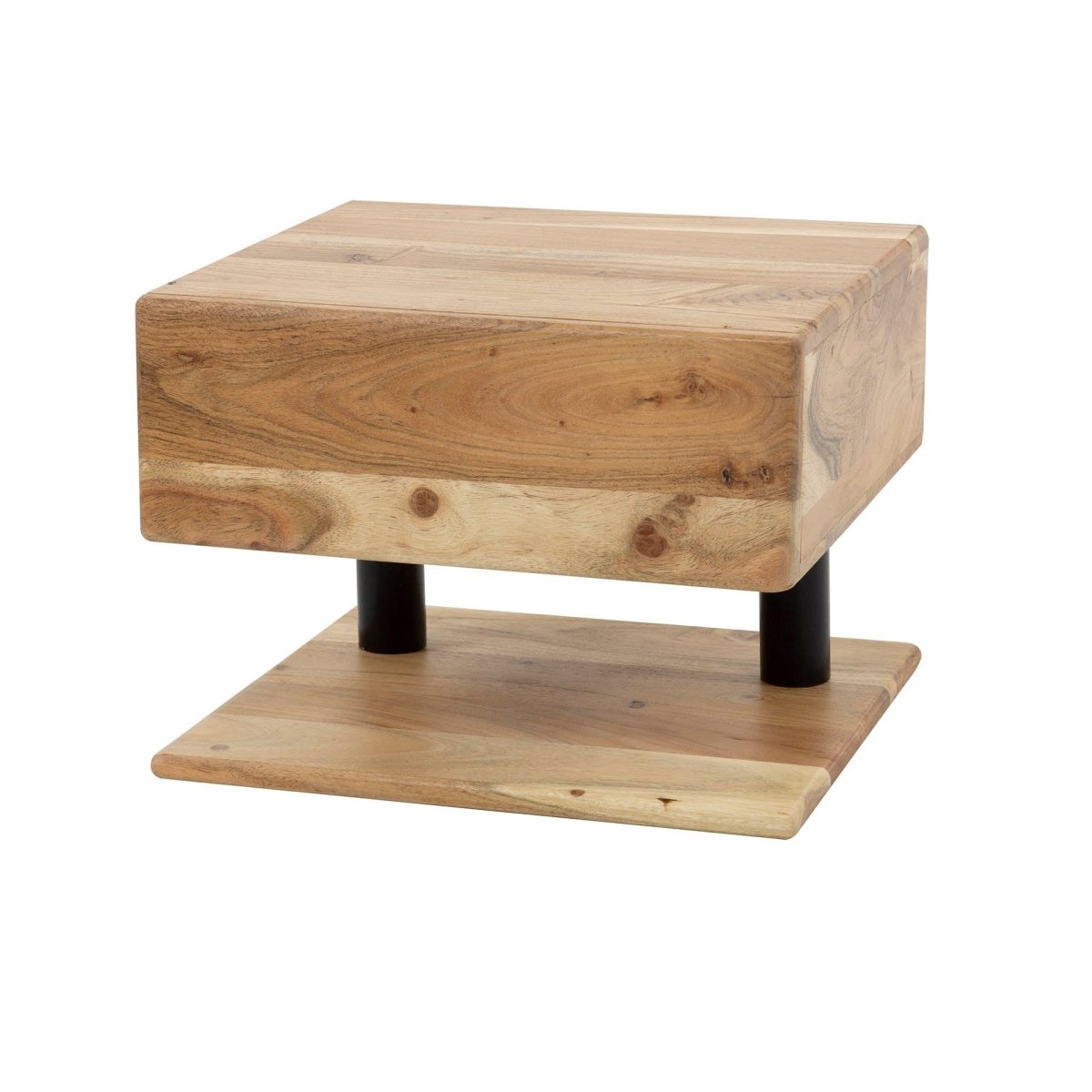 Schwebender Nachttisch 60 x 30 cm aus Akazienholz mit Schublade – Minimalistischer Nachtschrank für stilvolle Schlafzimmer 5