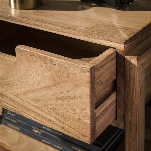 Schwebender Nachttisch aus Akazienholz mit 1 Schublade – Modernes Design für Ihr Schlafzimmer 2