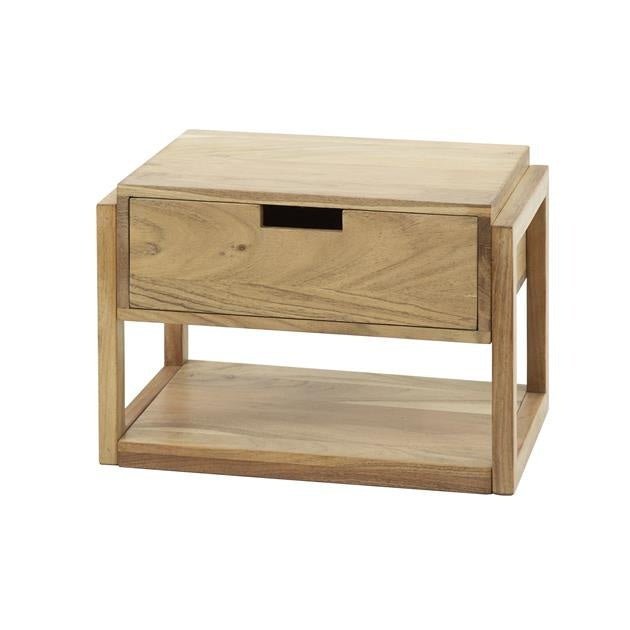 Schwebender Nachttisch aus Akazienholz mit 1 Schublade – Modernes Design für Ihr Schlafzimmer 3