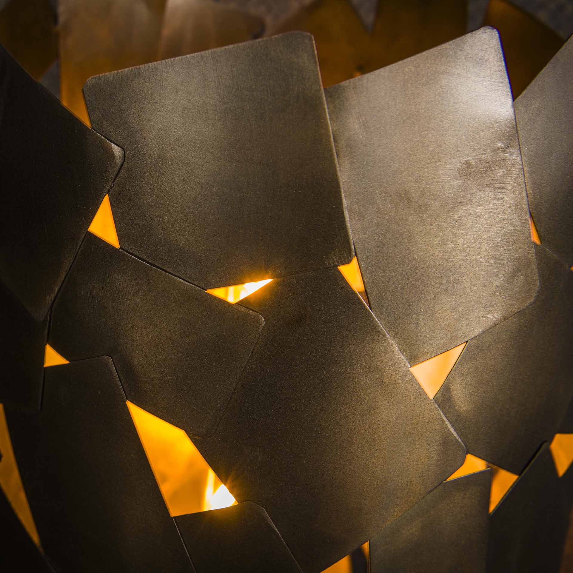 Stehleuchte 135 cm Zylinder aus Bronze mit Patchwork-Muster – Moderne Lampe für Wohnzimmer und Schlafzimmer 2