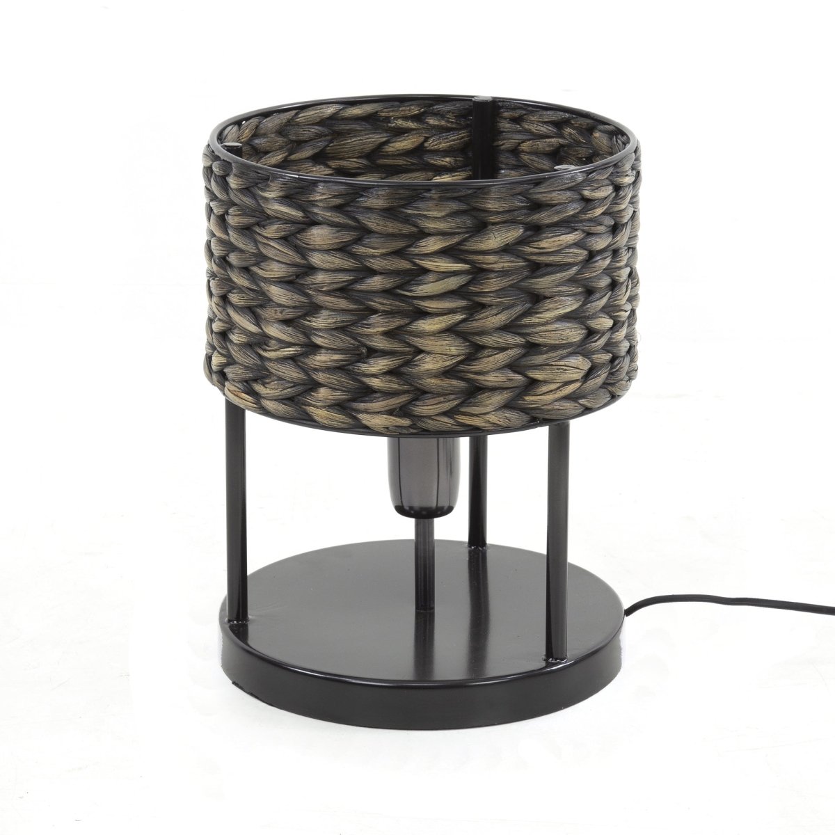 Tischlampe Demi 30 cm aus Wasserhyazinthe mit Metallgestell – Moderne Tischleuchte für Wohnzimmer und Schlafzimmer 2
