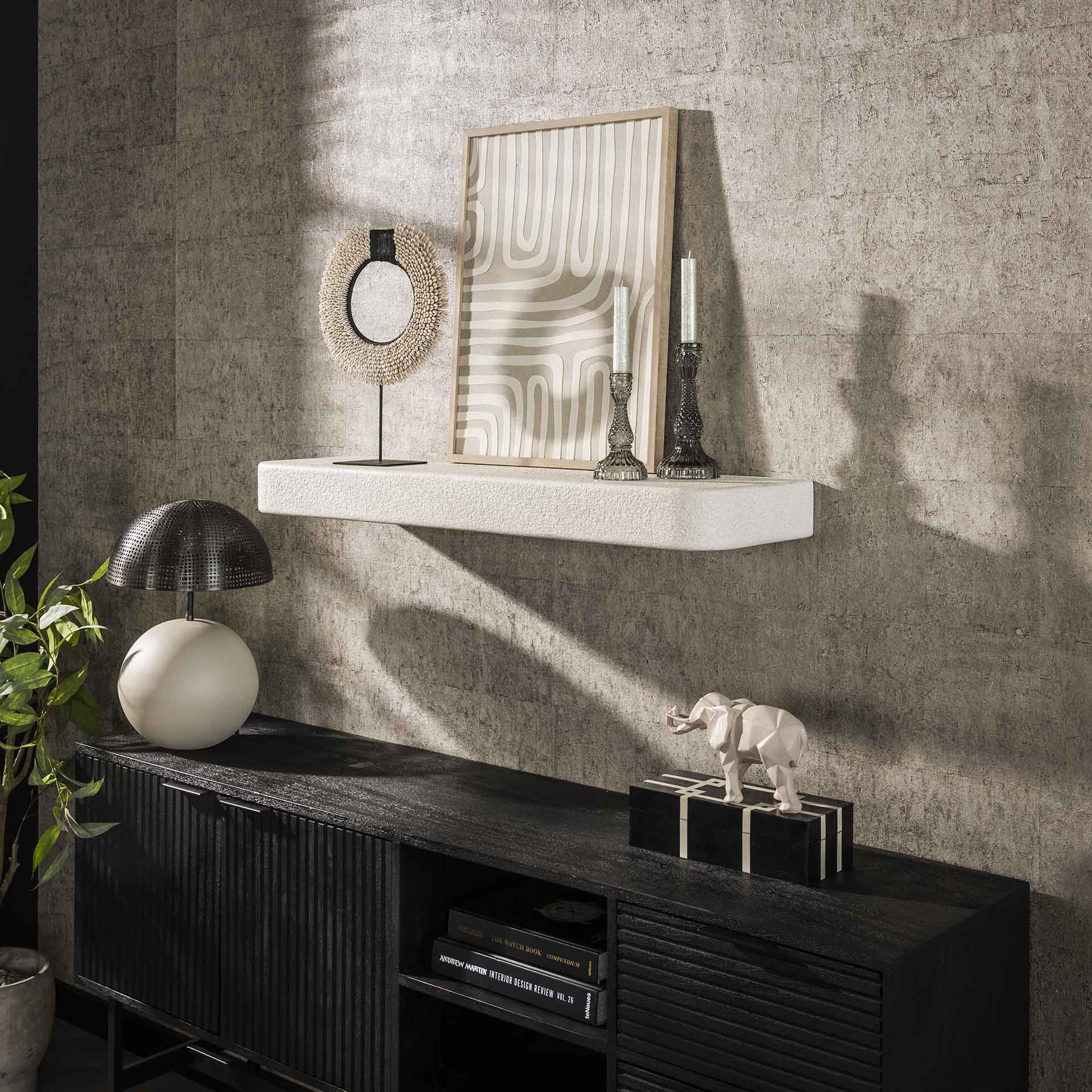 Wandregal 100 cm Steinoptik aus Marmorverbundstoff – Modernes Wandregal für Wohnzimmer, Schlafzimmer und Büro, stabil und vielseitig einsetzbar 0