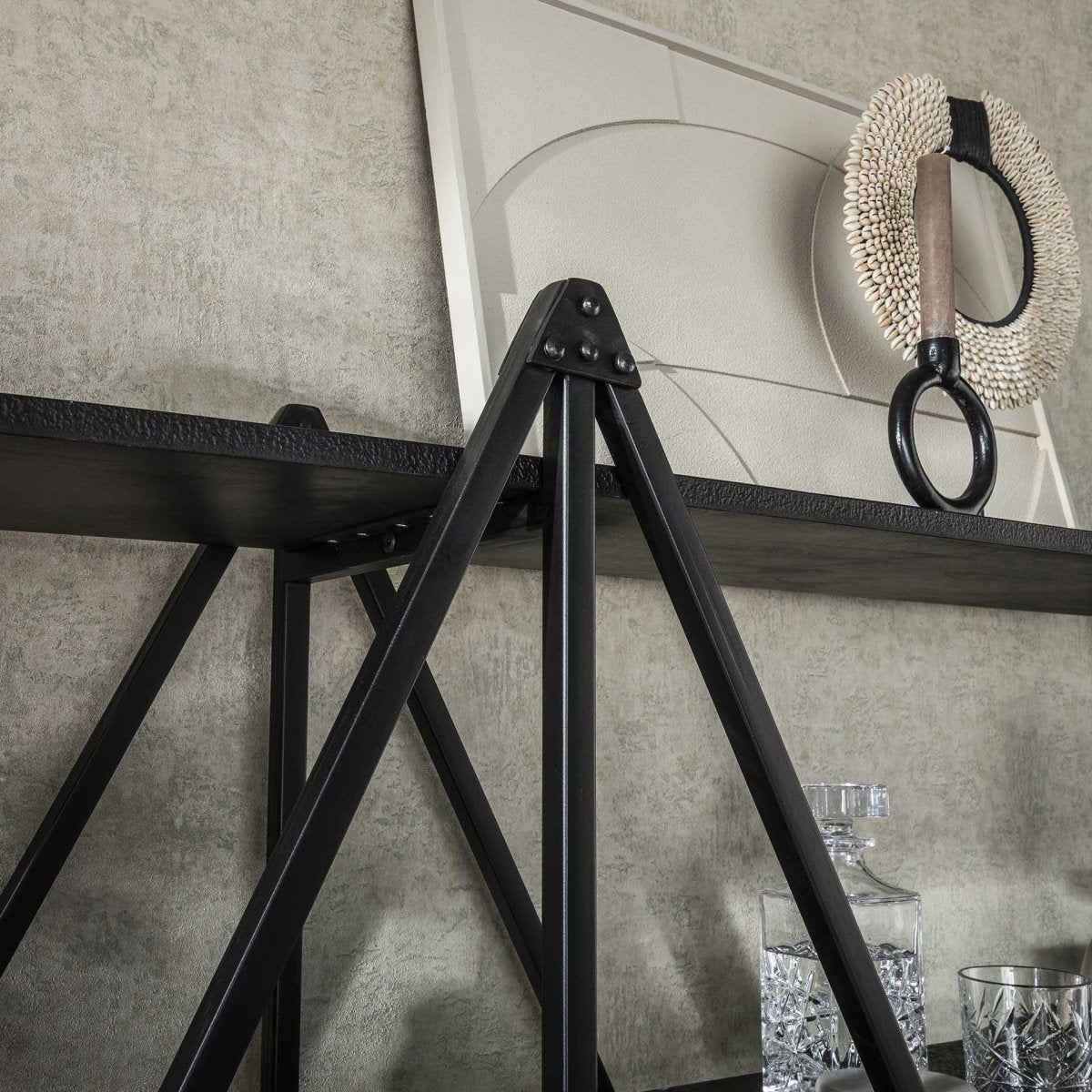 Wandregal 5-lagig 220 cm aus Metall in Grau – Modernes Regal mit minimalistischem Design für Bücher und Dekoration 2