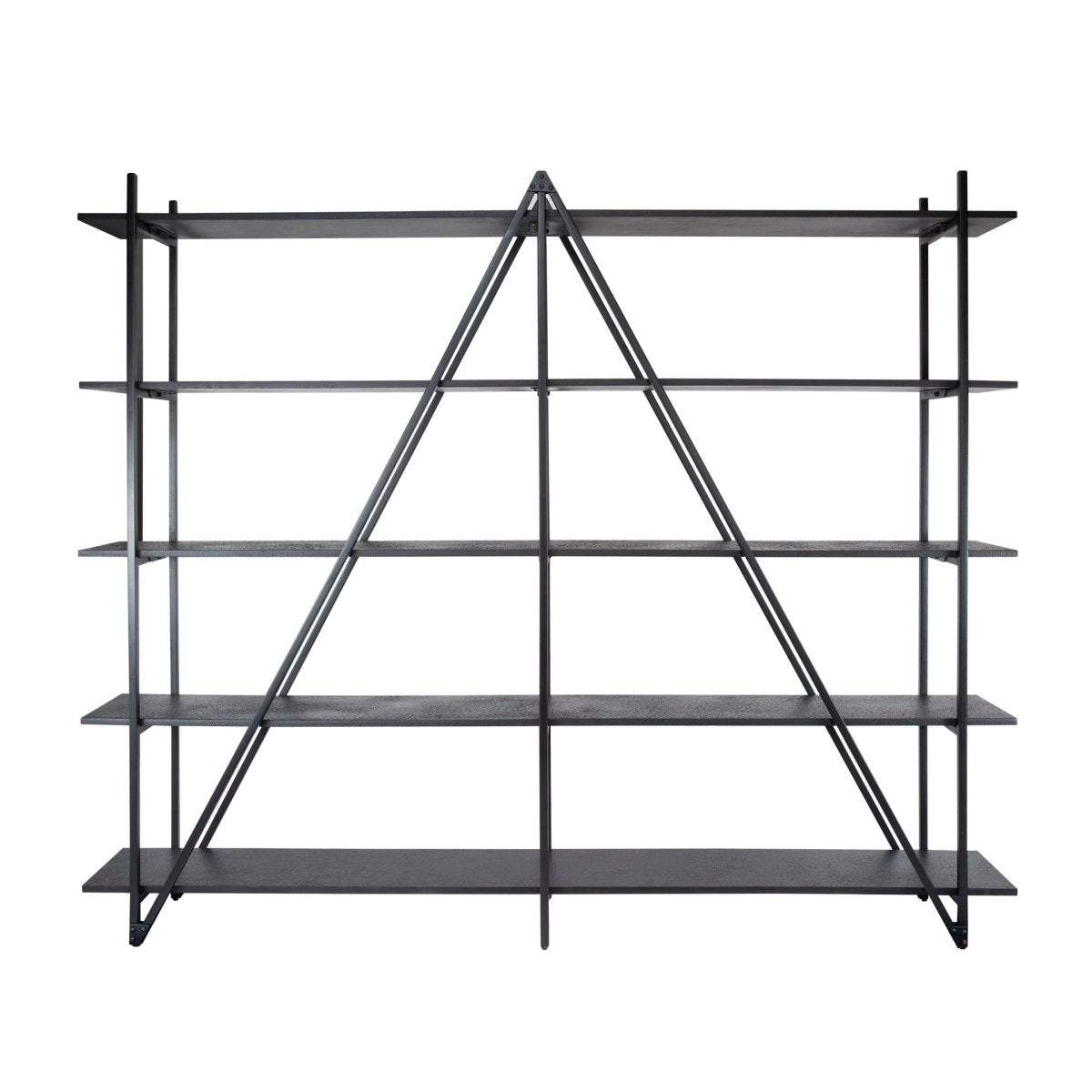 Wandregal 5-lagig 220 cm aus Metall in Grau – Modernes Regal mit minimalistischem Design für Bücher und Dekoration 3