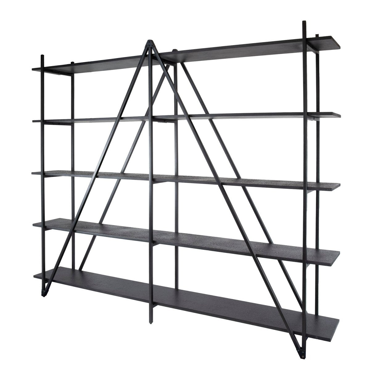Wandregal 5-lagig 220 cm aus Metall in Grau – Modernes Regal mit minimalistischem Design für Bücher und Dekoration 4