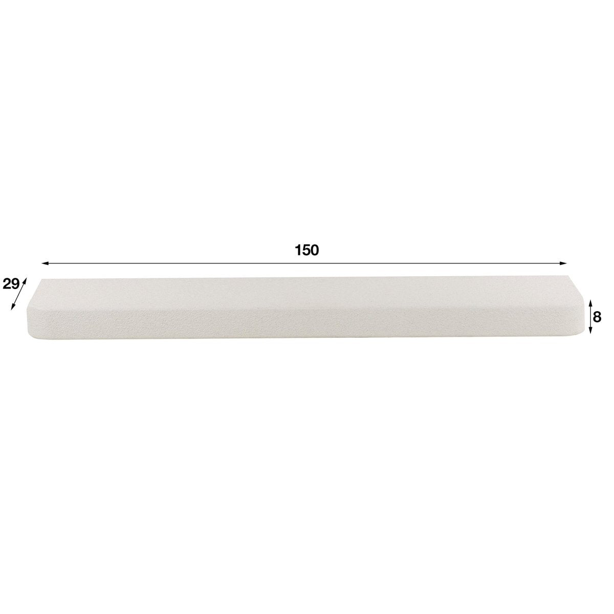 Wandregal Weiß 150 cm mit Steinoberfläche – Modernes Regalsystem für Wohnzimmer, Schlafzimmer und Büro 2