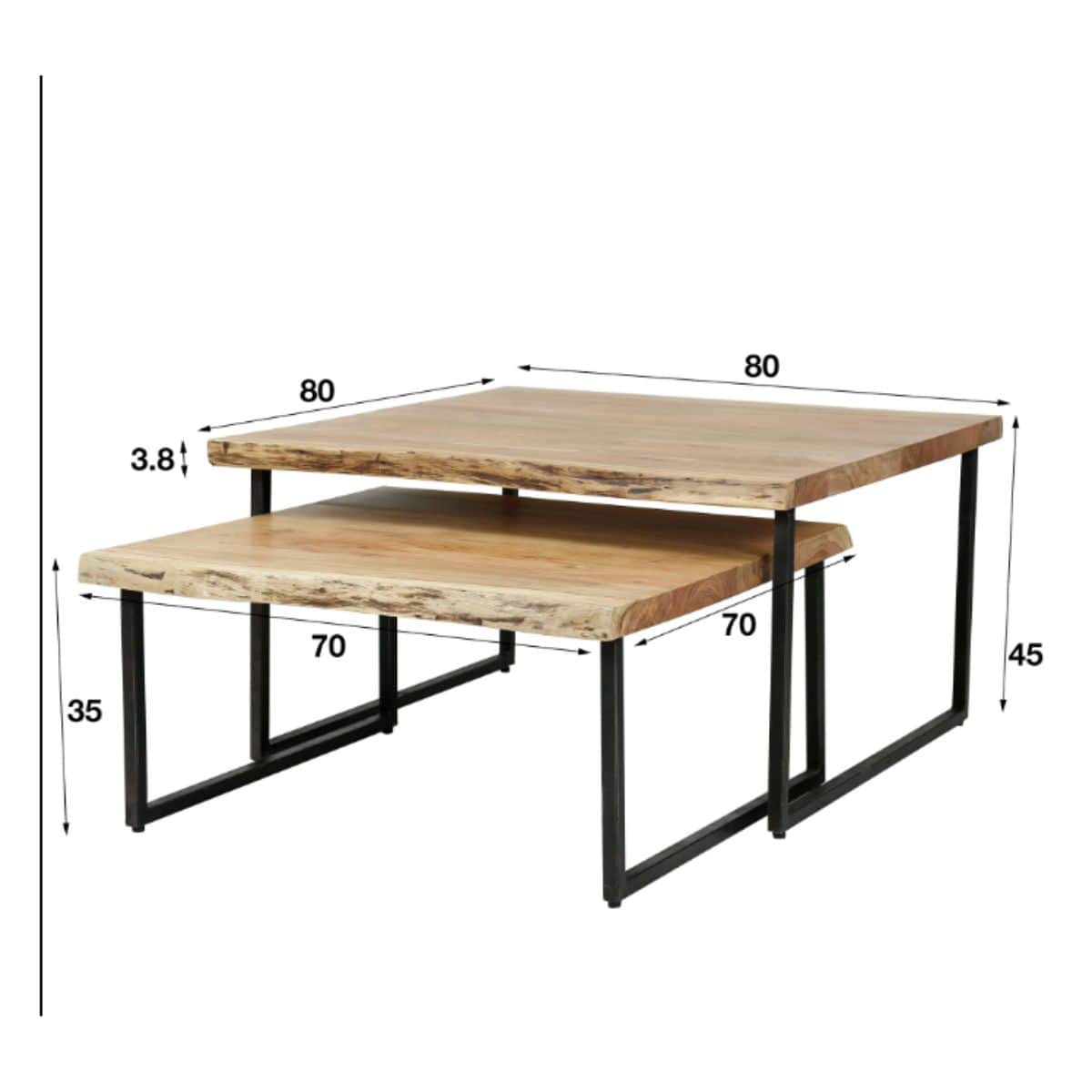 Couchtisch-Set 2-teilig aus Akazienholz