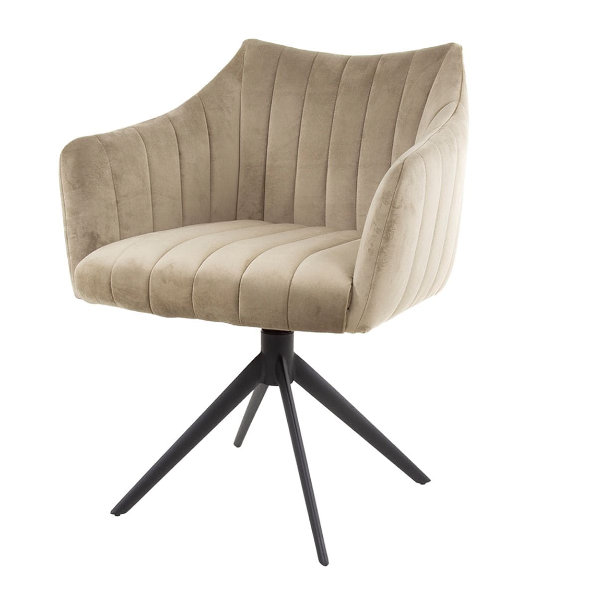 Drehbarer Armlehnstuhl 2er Set Samtbezug Schwarz 65 x 65 x 83 cm – Ergonomisch für Wohnzimmer und Home-Office 1
