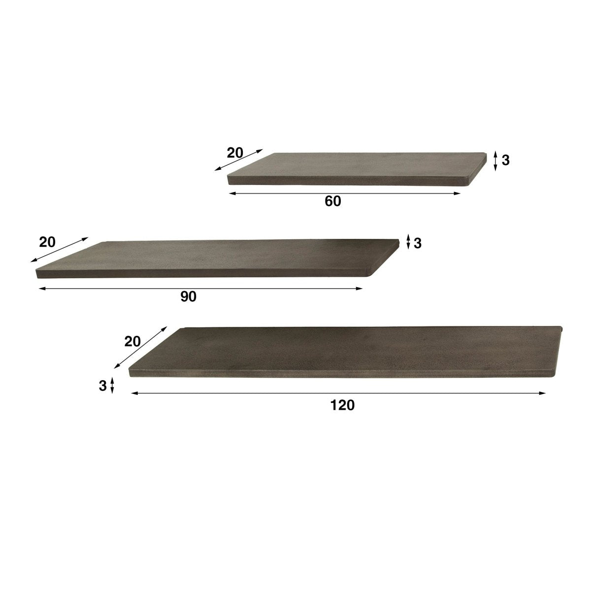 3er Set Wandregale aus Metall Antik Bronze – Handgefertigte Hängeregale mit Unsichtbaren Halterungen für Bücher und Dekoration 4