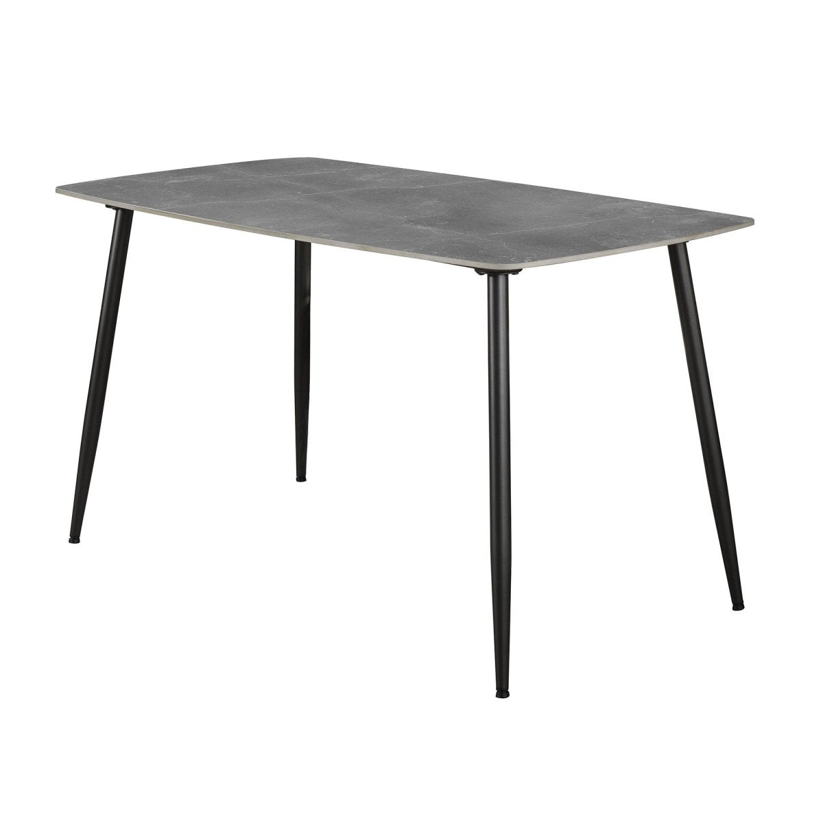 Ausziehbarer Esstisch 140 x 80 cm mit grauer Keramiktischplatte und Metallgestell – Ideal für kleinere Räume 3