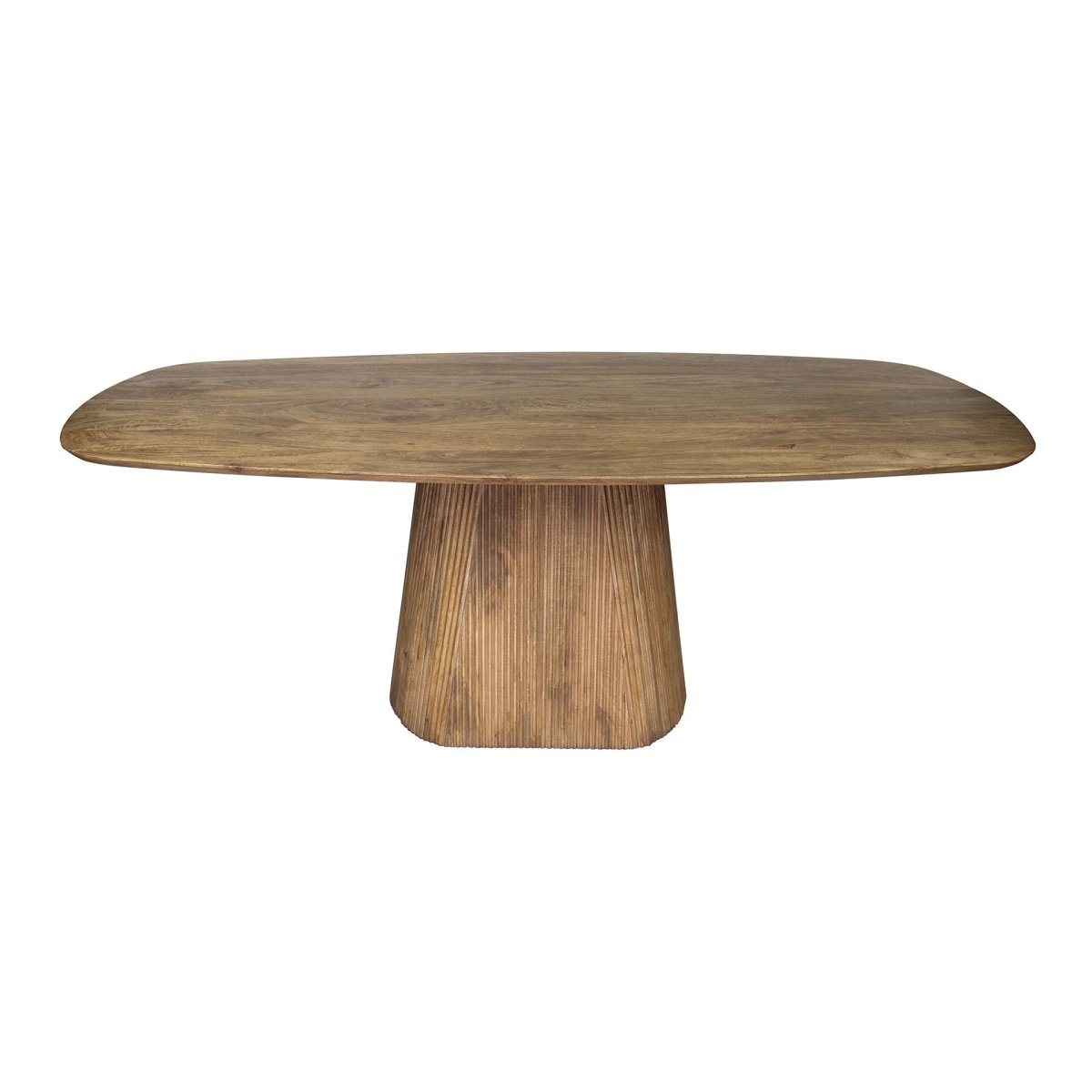 Esstisch 215 x 105 cm aus Mangoholz mit Wellenmuster – für 6–8 Personen, sandfarbene matte Oberfläche 6