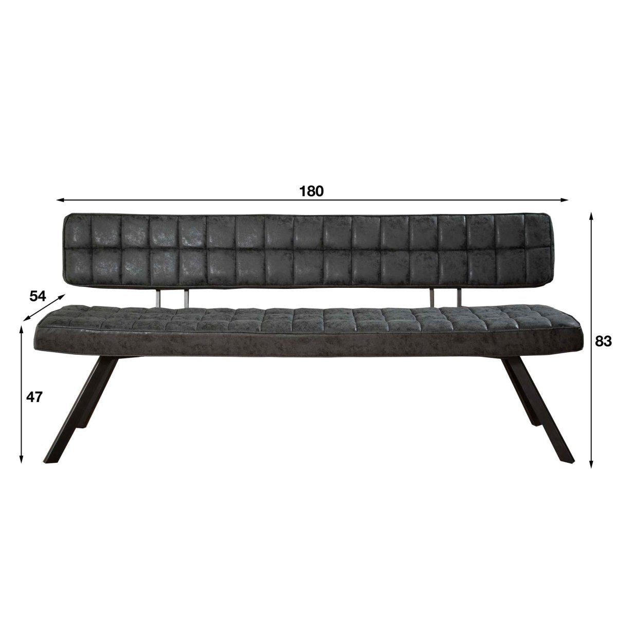 Esszimmersofa Madrid aus PU-Kunstleder – Industrie-Design, pflegeleicht, 3-Sitzer für gemütliche Esszimmergestaltung 5
