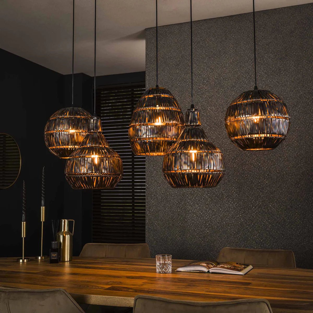 Hängelampe Höhenverstellbar 150 cm aus Metall, Ø28 cm – Pendelleuchte für LED-Leuchtmittel, Modernes Design 0