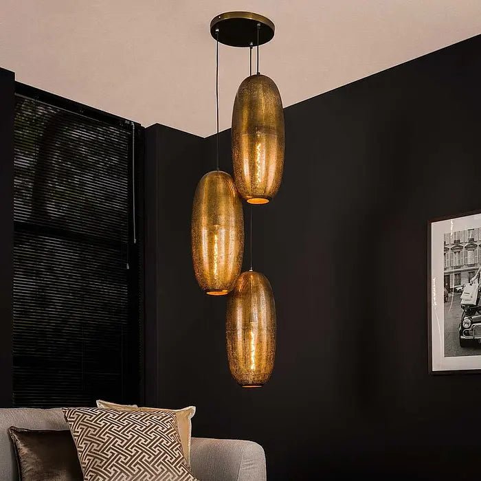 Hängelampe Höhenverstellbar Ø25 cm aus Metall in Bronze-Antik – Ideal für Esstisch und LED-Leuchtmittel 0
