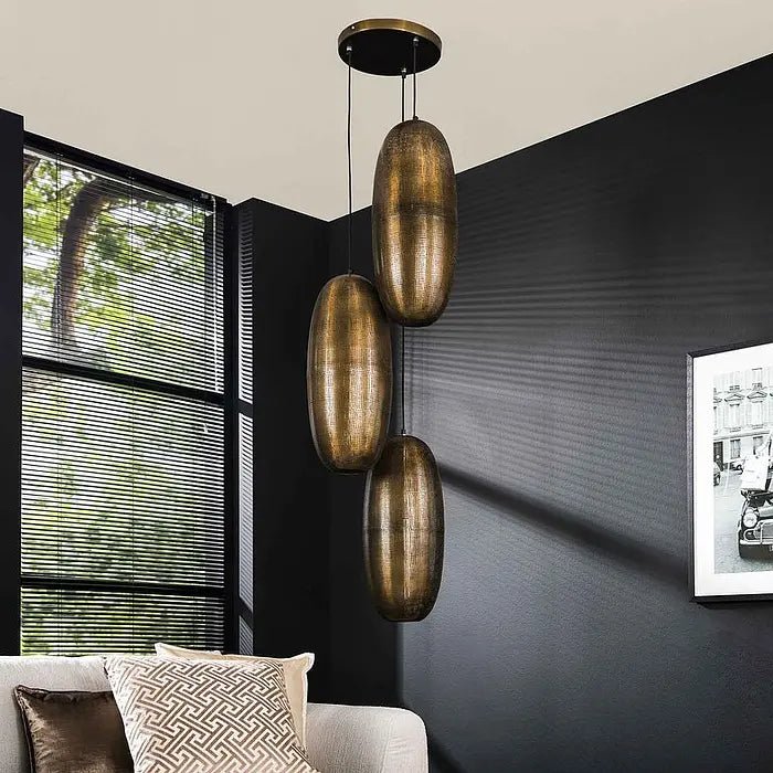 Hängelampe Höhenverstellbar Ø25 cm aus Metall in Bronze-Antik – Ideal für Esstisch und LED-Leuchtmittel 1