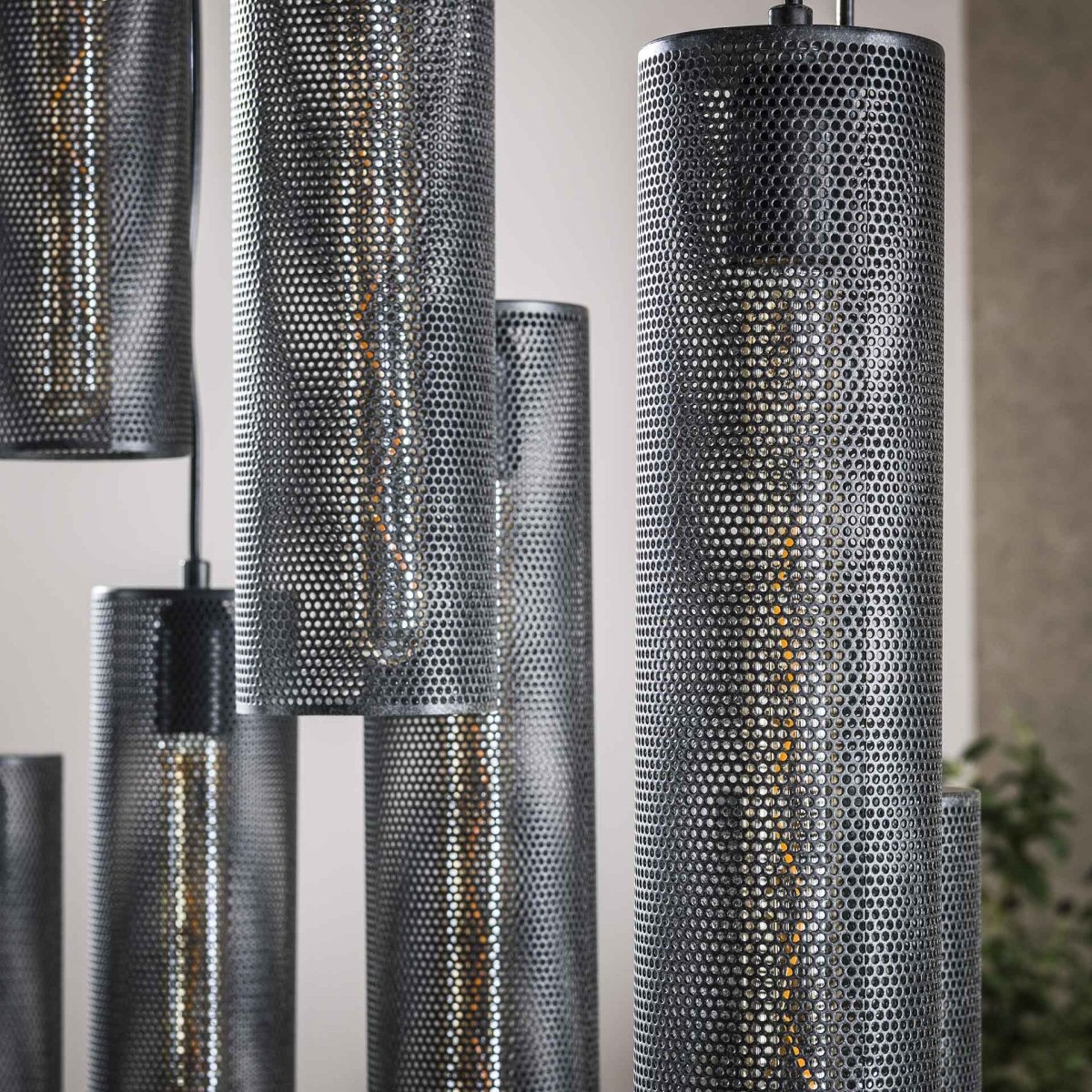 Hängelampe Schwarz 9L aus Metall mit verstellbarem Schirm – IP20, Höhe bis 150 cm, für E27 LED-Leuchtmittel 2