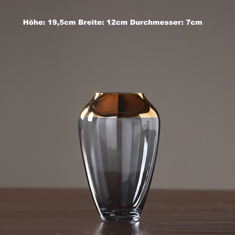 Glasvase mit Goldrand