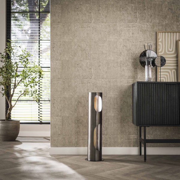 Stehlampe Schwarz 0,71 m aus Metall – Organische Zylinderform, E27 Fassung für LED, Moderne Stehleuchte für Wohnzimmer 1