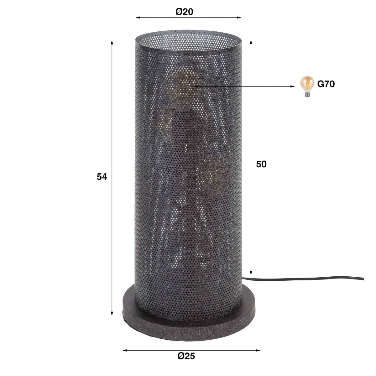 Tischlampe Knox aus Metall mit Mesh-Design in Artic Black – Moderne LED Tischleuchte für stilvolle Wohnräume 3